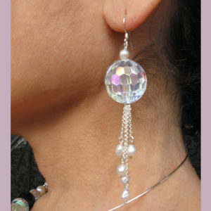 Prism and pearl earrings